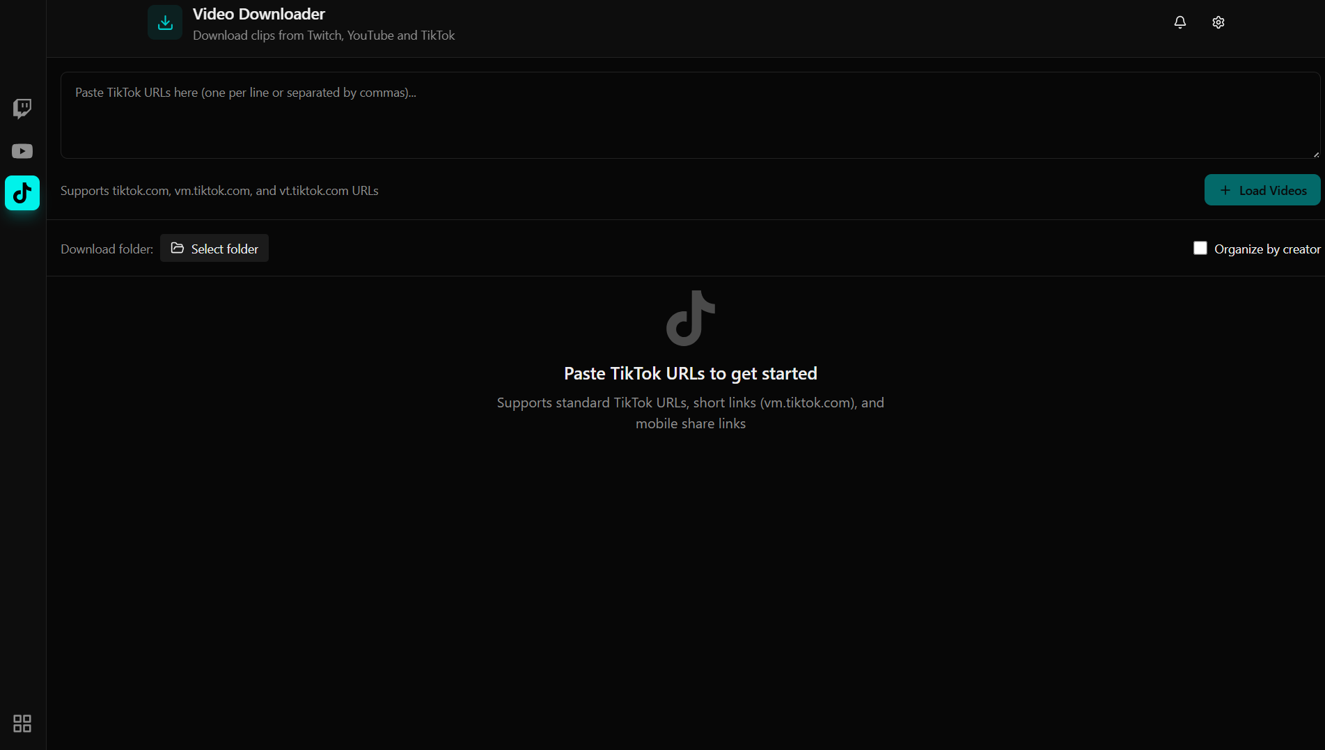 ClipsDownloader TikTok video downloader interface